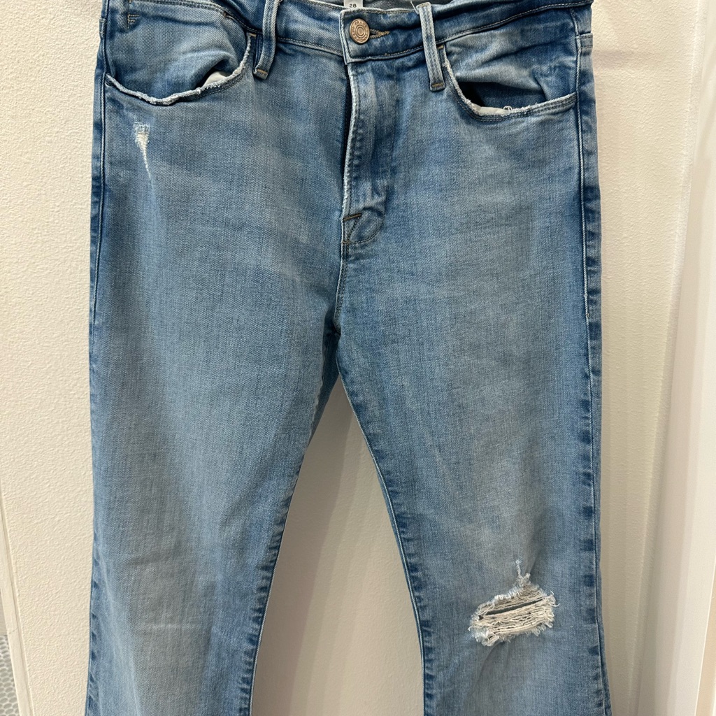 Frame Denim Light Blue Distressed Le High Jeans